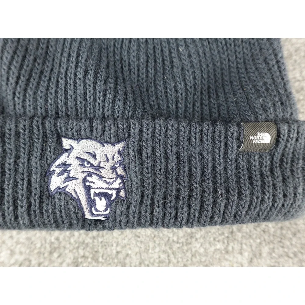 The North Face Mens Beanie Navy Blue Wildcats Embroidered‎ Ribbed Knit Hat OS